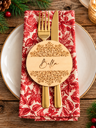 Wooden Personalised Coaster Place Setting