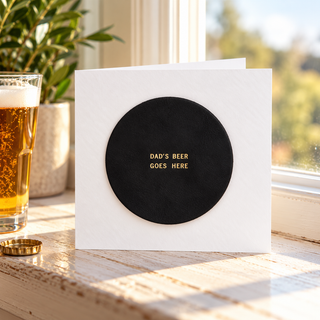 Personalised Leather Champagne Coaster Card