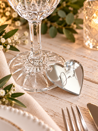 Mother's Day Wine Glass Heart Charm, Valentines gift perfect for a table scape.