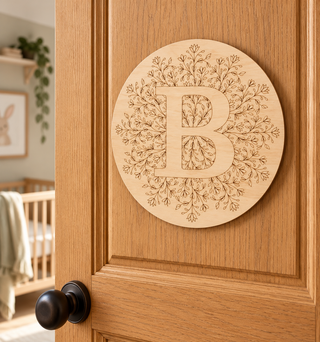 Round Wooden Letter Decoration