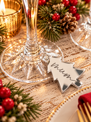 Christmas tree personalised glass charm