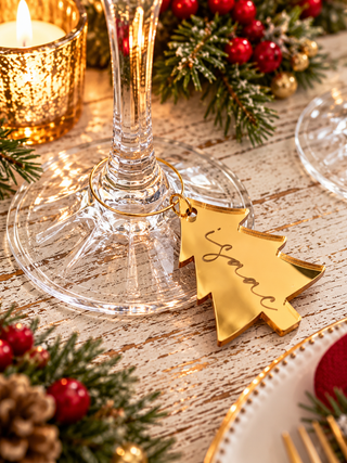 Christmas tree personalised glass charm