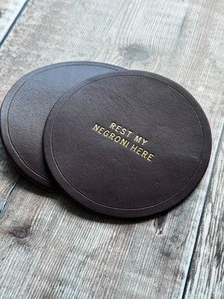 Luxe 3rd Wedding Anniversary Leather Coasters, Father's Day Gift.