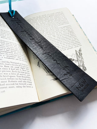 Engraved Personalised Leather Bookmark