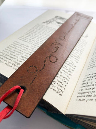 Personalised Leather Bookmark, Reading Gift, Third Anniversary Gift, Father's Day Gift
