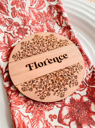 Wooden Personalised Coaster Place Setting