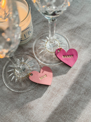 Mother's Day Leather Wine Glass Charm