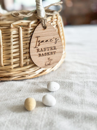 Personalised Engraved Easter Basket Labels.