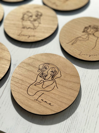 Dog Breed Personalised Wooden Coaster