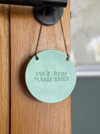 Personalised Hand Stamped Leather Door Hangers