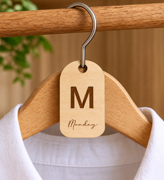 Wooden 7 Days of the week hanger tags