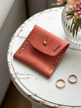 Personalised Handmade Leather Ring Purse