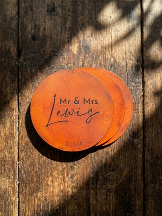 Personalised Surname Wedding Anniversary Coasters