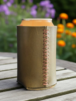 Handmade Italian Leather Koozie Can Holder