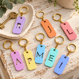 Acrylic Pastel Monogram keyring