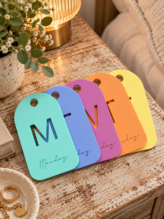7 Days of the week hanger tags