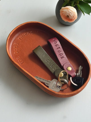 Personalised Handmade Small Pill Leather Tray