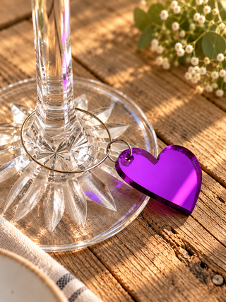 Mini Melting Heart Wine Glass Charms Set.