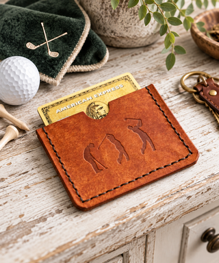 Silk Lined Golf Leather Card Wallet