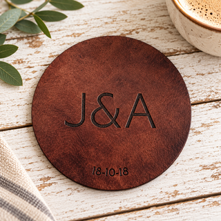 Personalised Engraved Couple Initials Anniversary Coasters