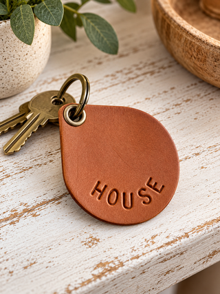 Signature Personalised Leather Keyring.