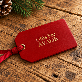 Gold Foiled Personalised Leather Gift Tags