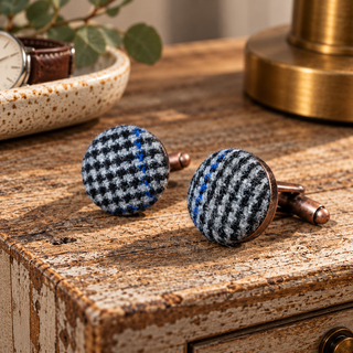 Small Grid Woollen Cufflinks