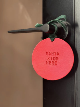 Christmas 'I Believe' Children's Leather Door Hanger.