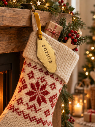 Personalised Leather Christmas Label