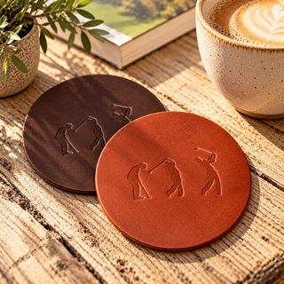 Handmade Leather Golf Coaster