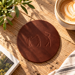 Handmade Leather Golf Coaster