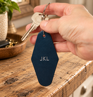 Hotel Inspired Personalised Leather Keyring