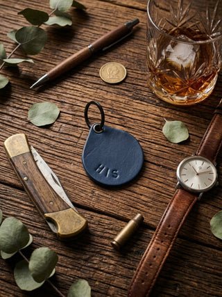 Signature Personalised Leather Keyring.