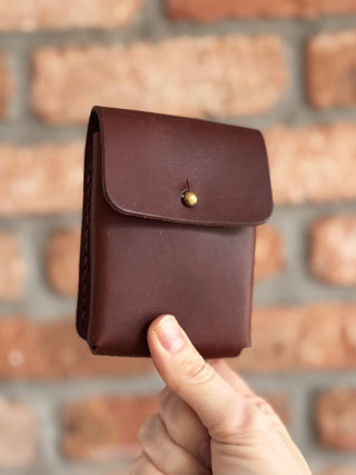Chocolate Brown Handmade Leather Deck of Cards Holder