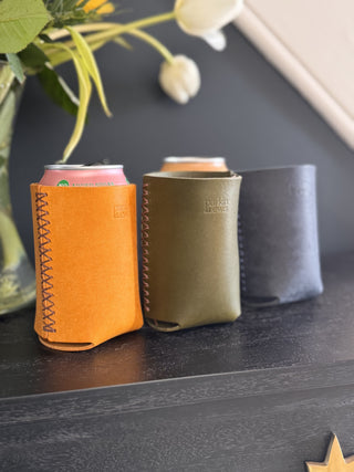 Handmade Italian Leather Koozie Can Holder