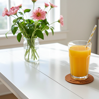 Italian Leather Hand Stamped Leather Coasters For Her