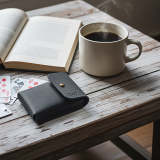 Personalised Pueblo Handmade Leather Playing Cards Holder