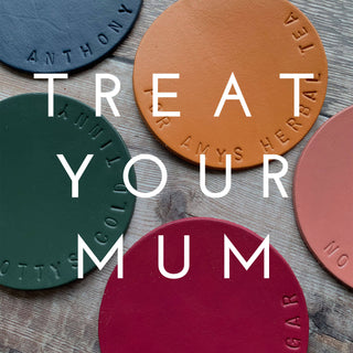 Personalised hand-stamped coasters - a special gift for Mums that love a tea or a coffee, or maybe a glass of wine! Treat your Mum with this unique present this Mother's Day