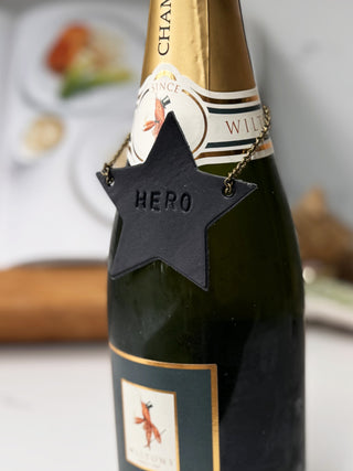 Congratulations Gift Leather Star Bottle Tag