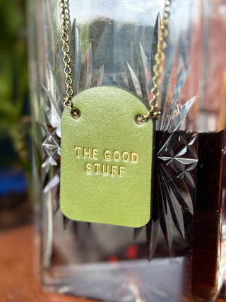 Painted Leather Bottle Tag - Personalised gifts for the home - gifts for the bar - little extra gifts - Father’s Day gifts