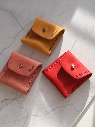 Personalised Handmade Leather Ring Purse