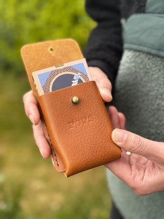 Personalised Textured Handmade Leather Playing Cards Holder