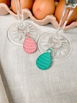 Leather Pastel Easter Egg Glass Charms