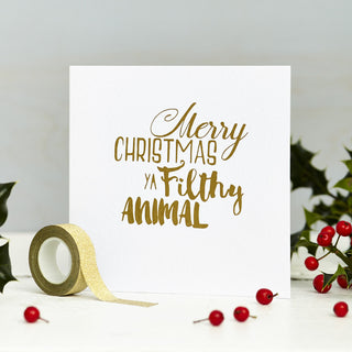 Filthy Animal Metallic Christmas Card