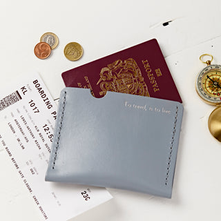 Leather Passport and Card Holder Set