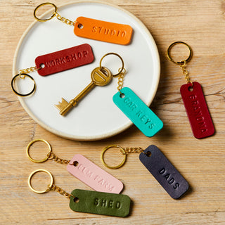 Father's Day Personalised Painted Leather Key fob