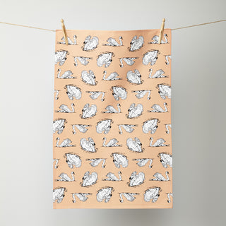 Swimming Swans Tea Towel