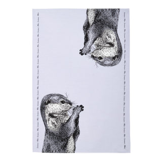Peeking Badger and Curious Otter Tea Towel Set of 2