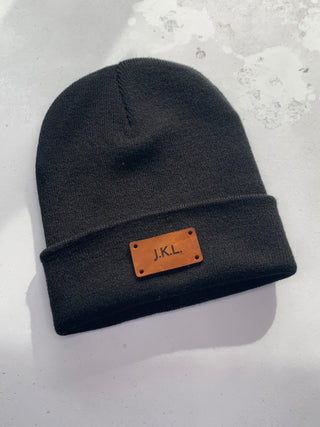 Engraved Logo Leather Tag For Beanie Hat. Great Corporate Gifts