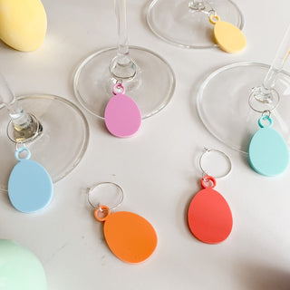 Pastel Easter Egg Glass Charms set of 6